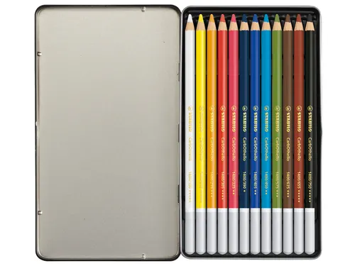 Kleurpotloden STABILO CarbOthello kalkpastel assorti blik à 12 stuks