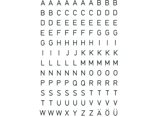Etiket Herma 4154 5mm Letters A-Z Zwart op Transparant 240 stuks