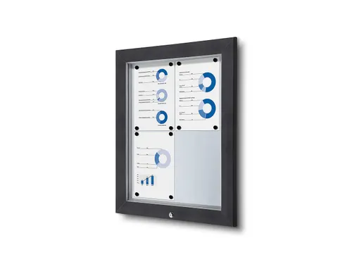 Vergrendelbaar vitrine mededelingenbord Outdoor 4xA4 Antraciet