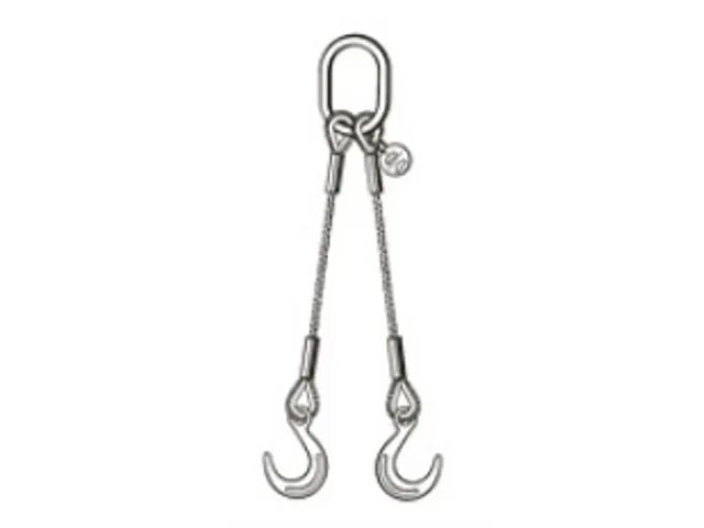 Staaldraadstroppen 2strengen 2.1t 0-45° Kabel Ø 12mm Brede Bek Haak