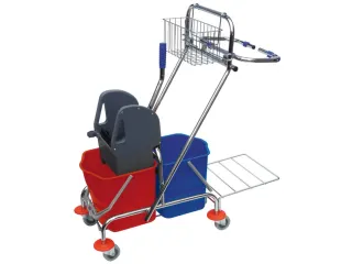 dweilwagen,HxBxD 1000x410x930mm,emmer 2x17l ROOD/BLAUW,mopwringer - 2