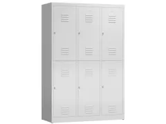 Dubbeldekse garderobekast 1800x1185x500mm 3x2vak 400mm RAL7035