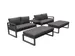 Loungeset aluminium Zwart/Antraciet 8-zits tuinset met bijzettafel