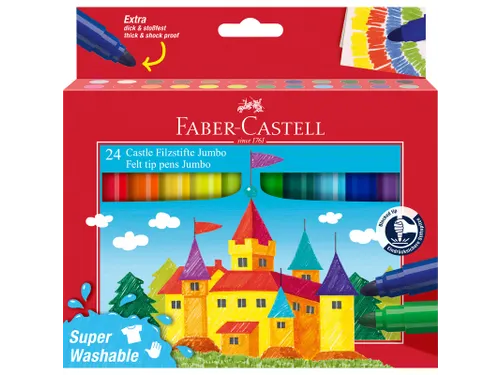 Viltstift Faber-Castell Jumbo 24 stuks super wasbaar karton etui