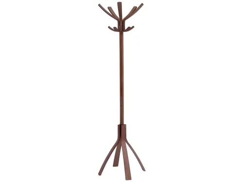 Cafe houten kapstok met 10 haken in donker hout 176 cm.