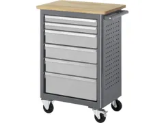 werkbank,HxBxD 950x675x450mm,beukblad,draagverm. 450kg,4-voet/4wielen