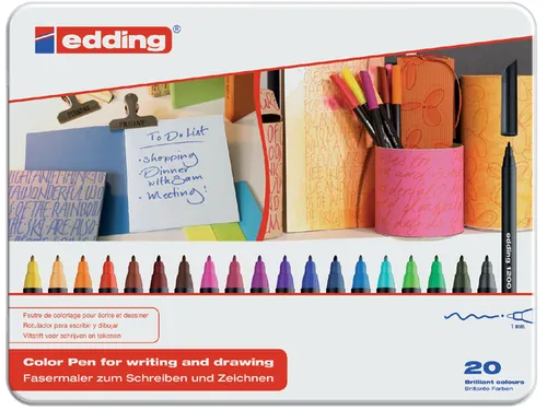 Fineliner edding 1200 assorti 0.5-1.0mm blik à 20 stuks