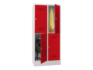 dubbeldekse locker,HxBxD 1850x800x500mm,2x2vak.,RAL7035,front RAL3000 - 2