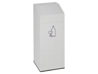Afvalverzamelaar 45 liter HxBxD 790x320x320mm sticker wit glas RAL9016 - 1
