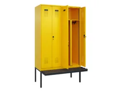 PBM-locker met bank,HxBxD 2120x1200x815mm,4vak,vak B 300mm