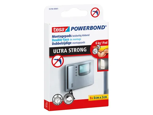 Montage pad tesa Powerbond Ultra Strong dubbelzijdig 2x6cm 9 stuks
