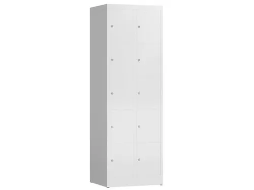 Lockerkast 1800x590x500mm 2x5 vakken cilinderslot, sokkel, RAL9003
