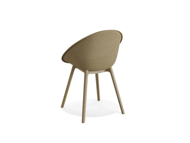 Chaise coque jardin Qosy PP aspect rotin