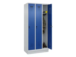 locker,HxBxD 1950x900x500mm,3vak,vak B 300mm,draaigrendel,sokkel - 1
