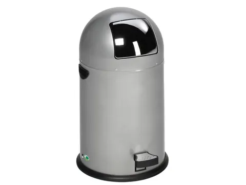Push & Kick Afvalbak Staalplaat 22 Liter 640x355mm Met Pedaal Zilver
