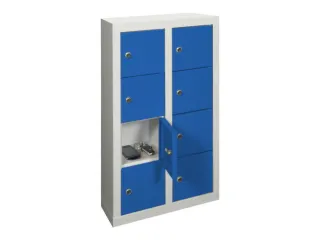 lockerkast,HxBxD 815x460x200mm,2x4vakken,RAL7035,front RAL5010 - 3