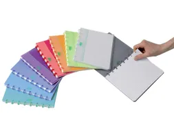Schrift Adoc A5 ruit 5x5mm 144 pagina's 90gr transparant assorti