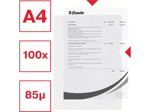 L-Map Pp A4 Eco Transparant 0.085mm Pak 100 stuks