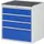 ladekast 825x770x650mm 4laden cilinderslot RAL7035 RAL5010 metaal