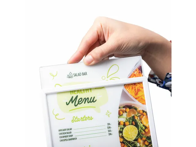 Verlichte Tafelstandaard T-Stand LED Dubbelzijdig DL 99x210mm Wit