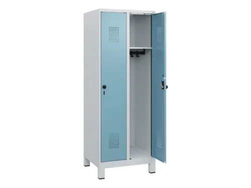 schoollocker,HxBxD 1630x600x500mm,2vak,vak B 300mm,draaigrendel,voeten