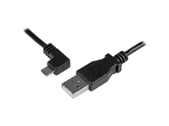 1m Micro-USB oplaad en sync kabel M/M haaks naar links