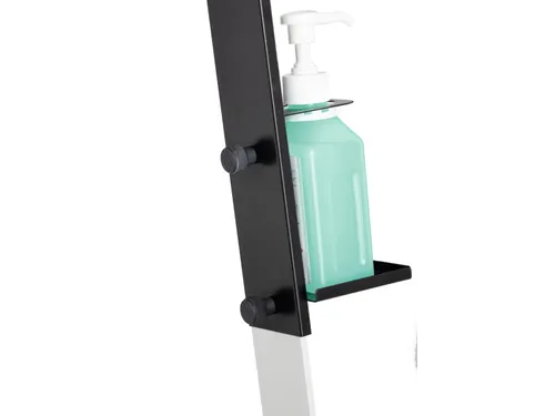 Handgeldispenser vloerstandaard met infobord Zilver