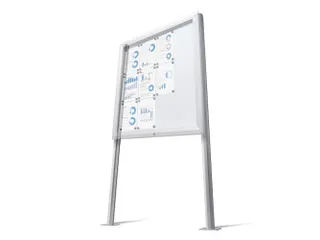 Palen Voor Vergrendelbaar Notitiebord Outdoor Zilver Boutbevestiging - 1