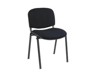 bezoekersstoel,4voeten ovale buis RAL9005,zitting stof zwart - 1