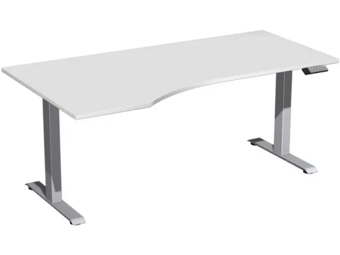 In hoogte verstelbaar bureau in vrije vorm,HxBxD 630-1280x1800x1000mm