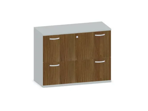 hangmappenkast 770x1000x430mm 2hangmappenframes Lichtgrijs+ Noten