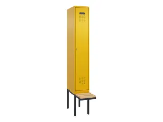 locker met bank,voor scheiding van kleding,HxBxD 2120x300x815mm,1vak - 2