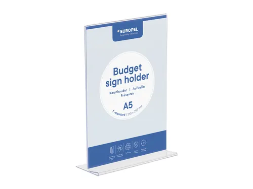 Europel Kaarthouder Budget T-standaard A5 1,5 mm Staand Acryl