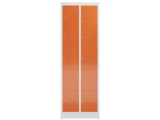 Lockerkast 1800x590x500mm 2x5 vakken cilinderslot, sokkel, RAL3000 - 2