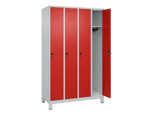 locker,HxBxD 1950x1200x500mm,4vak,vak B 300mm,draaigrendel,voeten