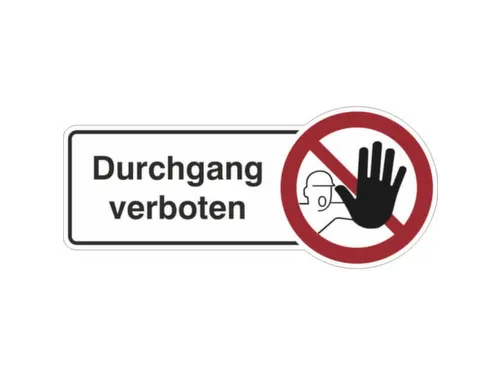 aanwijzingsbord,Doorgang verboden,PVC,om te verlijmen,HxB 130x300mm