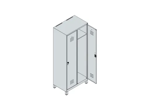 locker,HxBxD 1950x800x500mm,2vak,vak B 400mm,draaigrendel,voeten