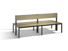 omkleedbank,HxLxD 796x2000x760mm,HPL eiken-sereno,frame staal RAL7021