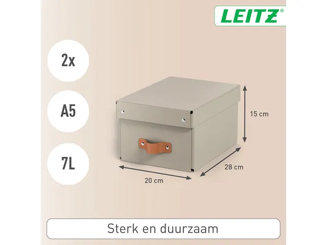 Leitz Puro Opbergdoos met deksel klein 7L set van 2 beige