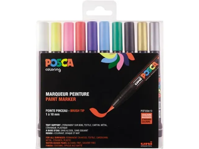 paintmarker PCF-350 brush tip étui 10 stuks assorti