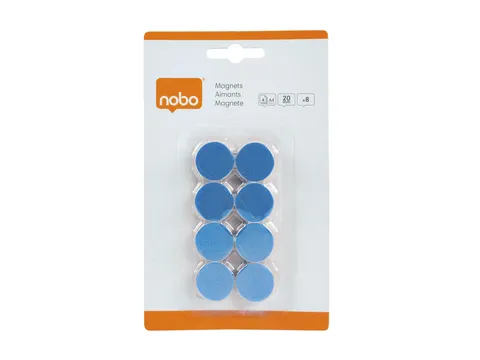 Magneet Nobo 20mm blauw 8 stuks