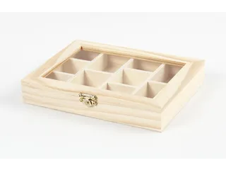 Kist Creativ Company 15.5x20.5x3.5cm Glazen deksel 10 vakken - 4