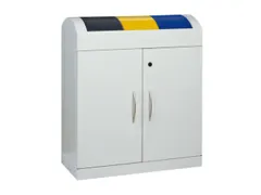 Afvalverzamelstation 3x45 Liter Romp Ral 7035 Ral 1003/ral5010/ral7016