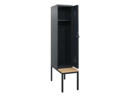 locker met bank,HxBxD 1950x400x815mm,1vak,vak B 400mm,draaigrendel