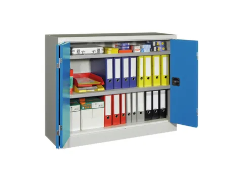 Armoire grand espace à portes pliantes RAL7035 façade RAL5012