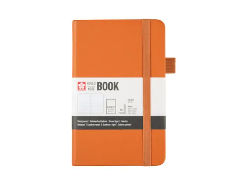 Notitieboek Sakura hard cover pocket lijn amber 90x140mm