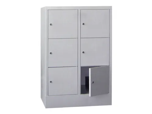 Vakkenkast HxBxD 1187x830x500mm 6 Vakken 400mm Cilinderslot Ral7035