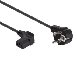Voedingskabel Zwart CEE 7/7 90° + C13 90° L=2.5m H05VV-F 3G1.0mm²