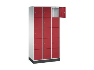 lockerkast,RAL 7035/RAL 3003,HxBxD 1950x920x500mm,3x5vakken,cil.-slot - 1