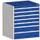 ladekast HxBxD 900x800x650mm 7laden romp RAL7035 front RAL5010